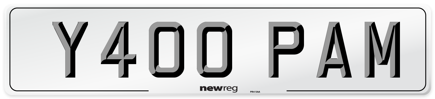 Y400 PAM Number Plate from New Reg